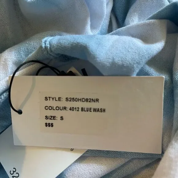 John + Jenn blue wash tie dye knit sweatshirt 100% cotton drawstring hoodie sz S - Picture 8 of 11